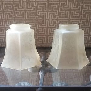 Pair of Beautiful Antique Etched Sconces